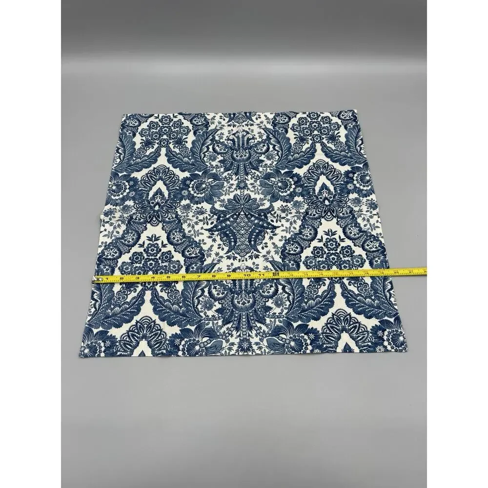 Pottery Barn Blue Brevard Chambray Paisley Design 4 Placemats & 4 Napkins